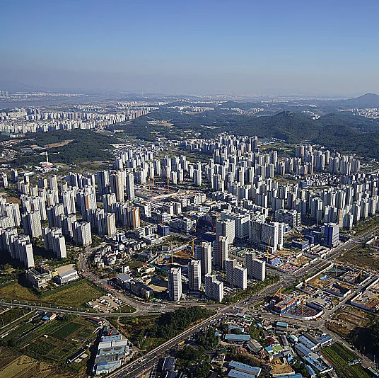 Aerial view of Gimpo-si, South Korea