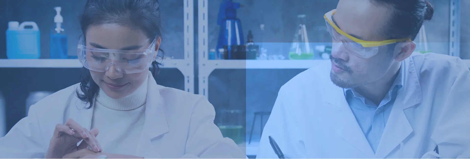 Researchers collaborating in a laboratory